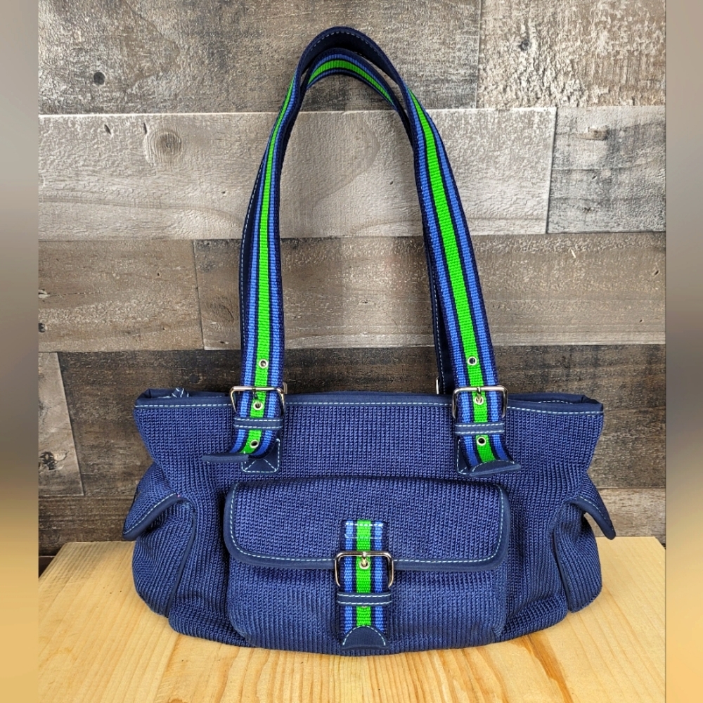 Tha Sak Woven Women's Shoulder Blue and Green Bag